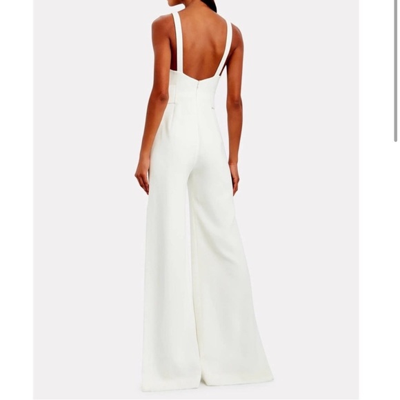 Jonathan Simkhai Belted Crepe Jumpsuit White Wide Leg - Picture 2 of 10
